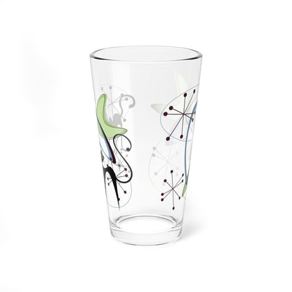 Kate McEnroe New York Atomic Cat Boomerang Starburst Cocktail Glass, Mid Century Modern Pint, Retro Barware, MCM Drinking Glass Mixing Glasses 16oz 25588061832193812251