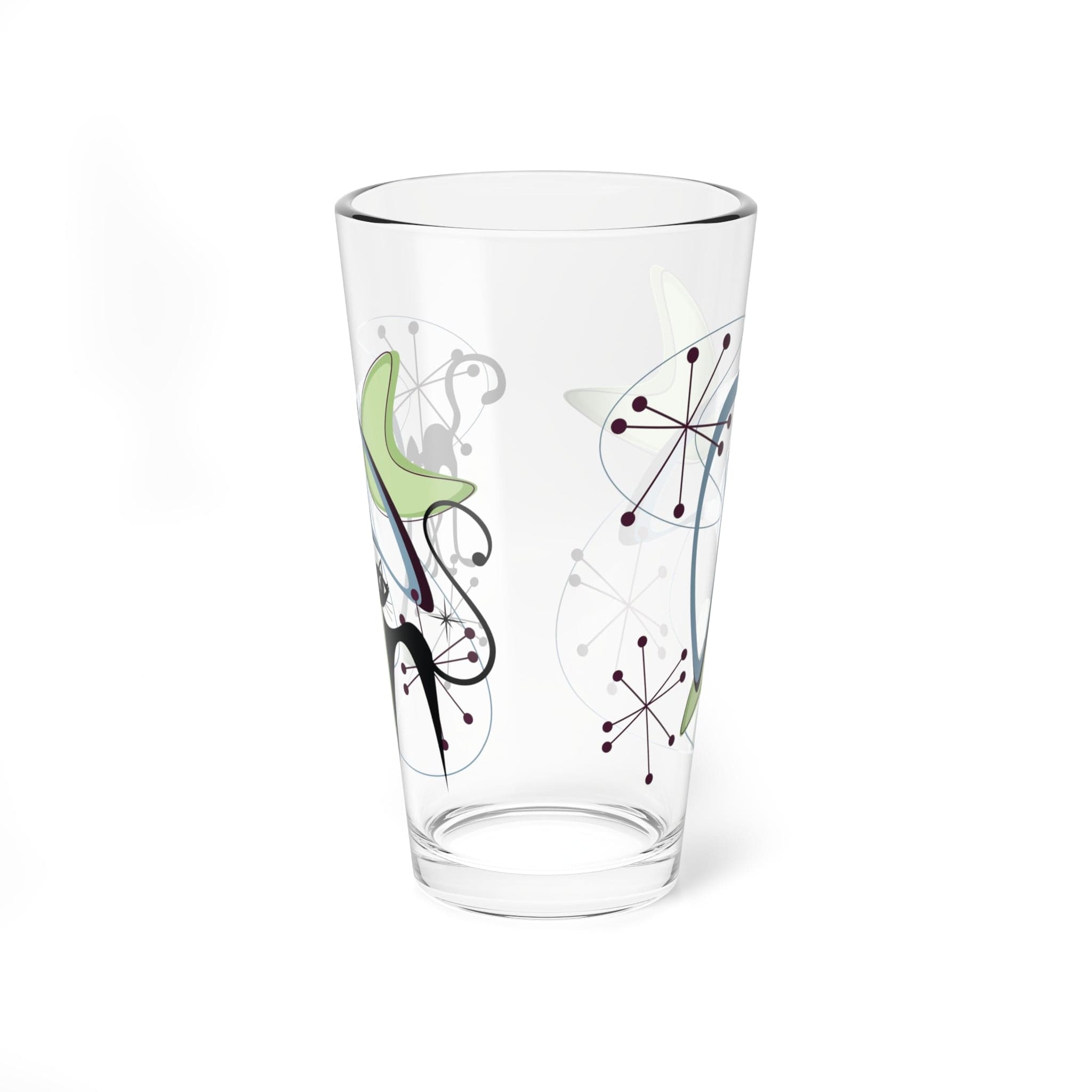Kate McEnroe New York Atomic Cat Boomerang Starburst Cocktail Glass, Mid Century Modern Pint, Retro Barware, MCM Drinking GlassMixing Glasses25588061832193812251
