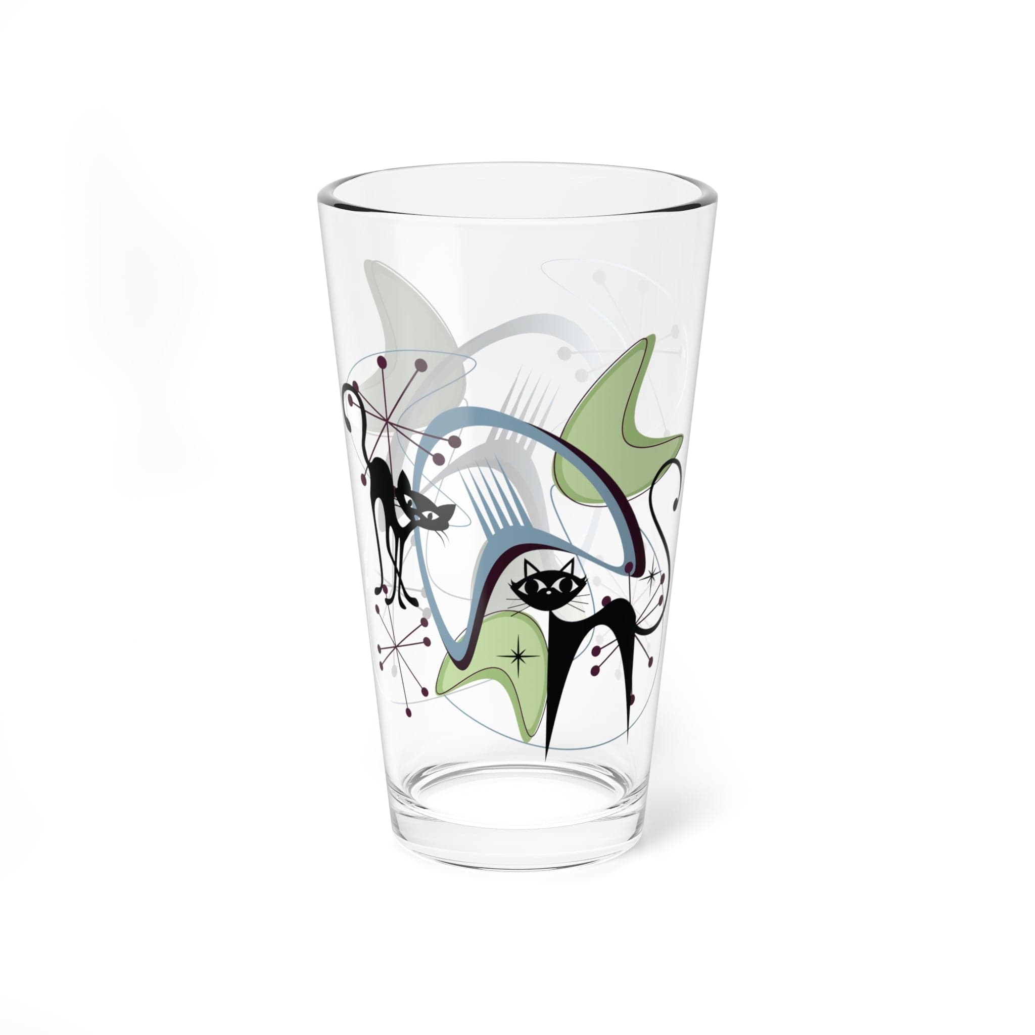 Kate McEnroe New York Atomic Cat Boomerang Starburst Cocktail Glass, Mid Century Modern Pint, Retro Barware, MCM Drinking GlassMixing Glasses25588061832193812251