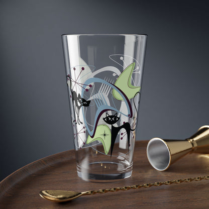 Kate McEnroe New York Atomic Cat Boomerang Starburst Cocktail Glass, Mid Century Modern Pint, Retro Barware, MCM Drinking GlassMixing Glasses25588061832193812251