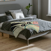 Kate McEnroe New York Atomic Cat Boomerang Starburst Minky Blanket, 1950s Retro Mod Teal, Pink, Cream Yellow Geometric Blanket, MCM Soft Plush Throw - 13429123Blankets18080693101626038050