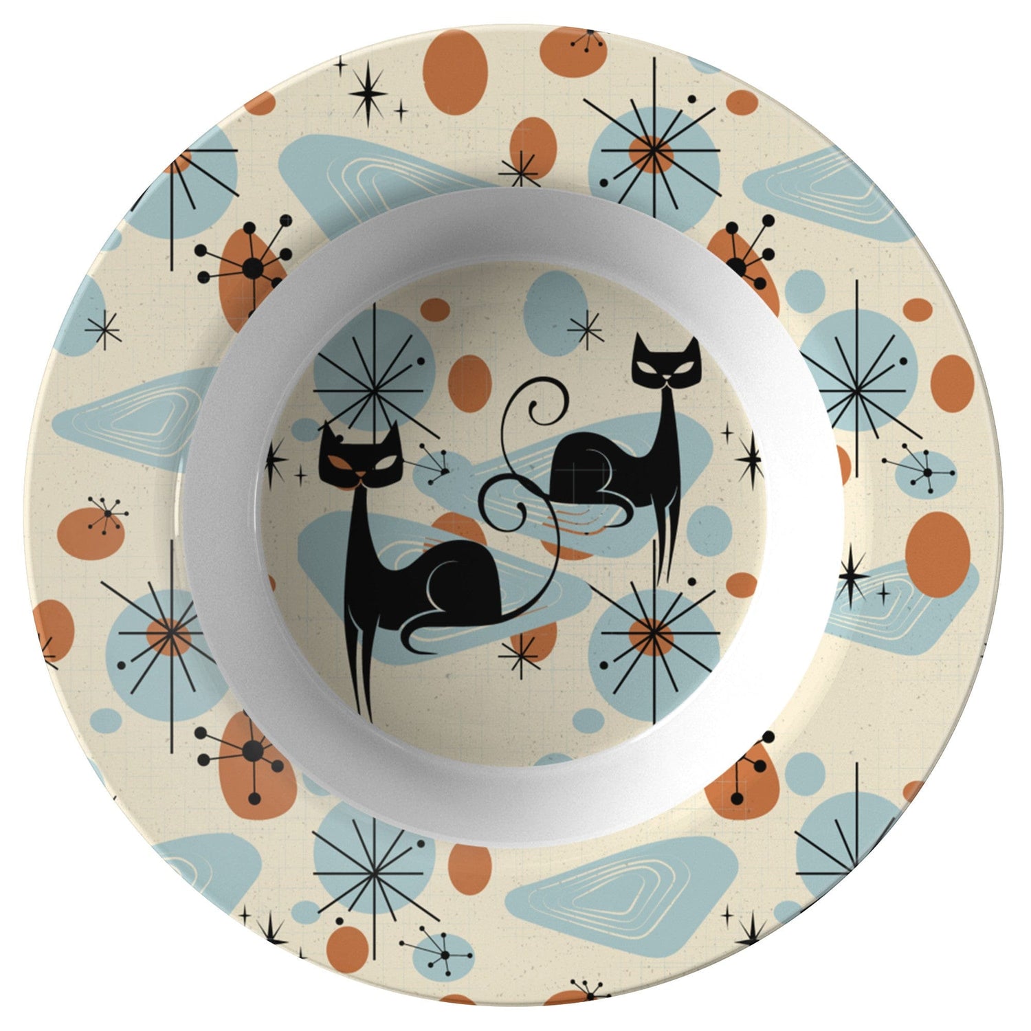 Atomic Cat Bowl, Mid Century Modern Cereal Bowl, Retro MCM