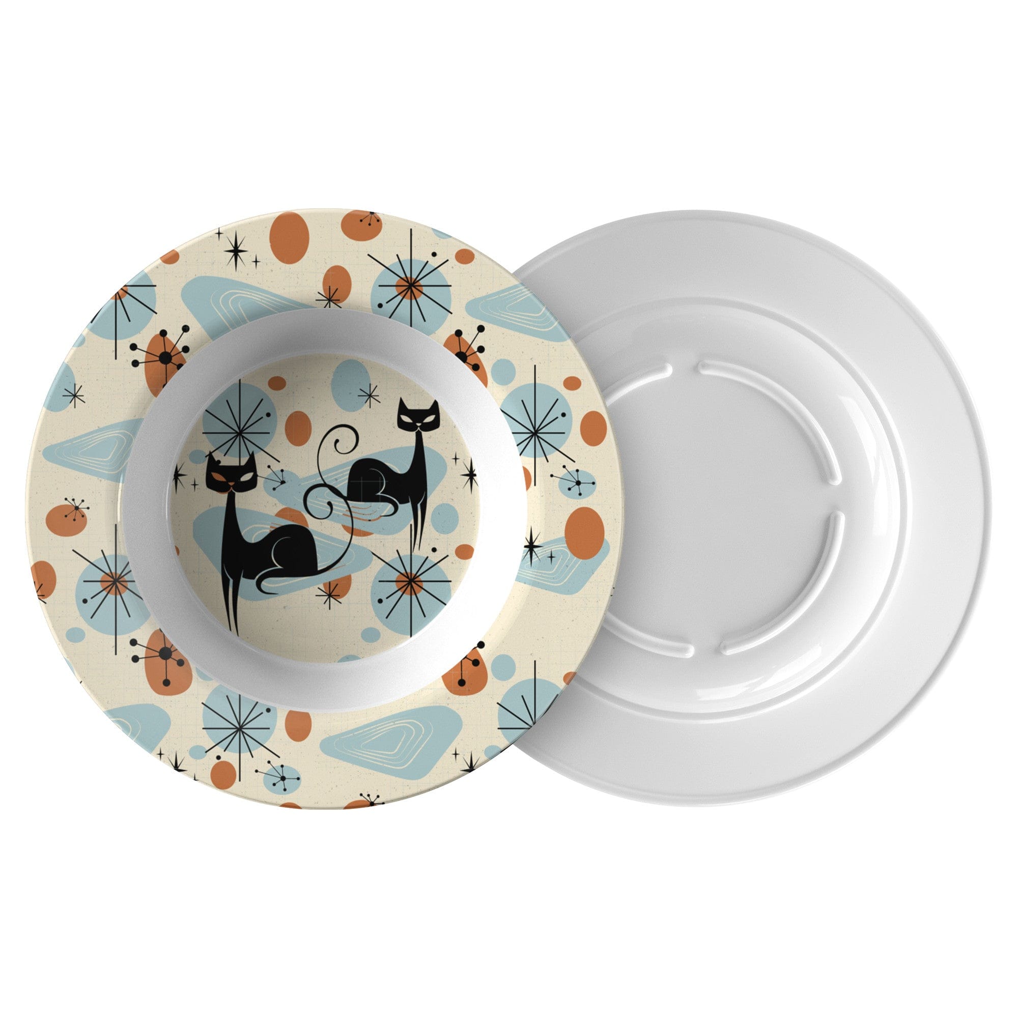 Kate McEnroe New York Atomic Cat Bowl, Mid Century Modern Cereal Bowl, Retro MCM Kitchenware, Vintage Style DishBowlsB22 - COM - CAT - 2