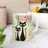 Kate McEnroe New York Atomic Cat Ceramic Mug, 11oz Mid Century Modern Beige, Aqua, Pink Boomerang Starbursts Drinkware - 127381923Mugs23601483768768573620