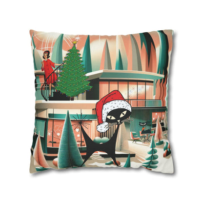 Kate McEnroe New York Atomic Cat Christmas Pillow Cover, Mid Century Modern Holiday AccentThrow Pillow Covers26335196890036796802