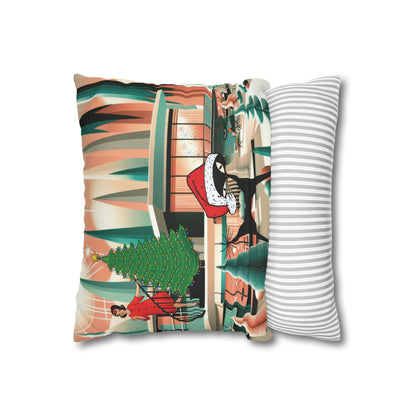Kate McEnroe New York Atomic Cat Christmas Pillow Cover, Mid Century Modern Holiday AccentThrow Pillow Covers34000433377981699791