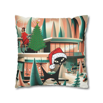Kate McEnroe New York Atomic Cat Christmas Pillow Cover, Mid Century Modern Holiday AccentThrow Pillow Covers34000433377981699791