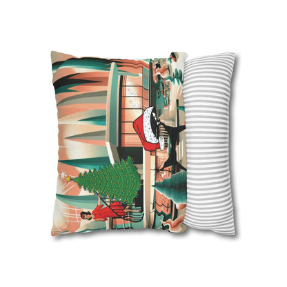 Kate McEnroe New York Atomic Cat Christmas Pillow Cover, Mid Century Modern Holiday AccentThrow Pillow Covers34000433377981699791