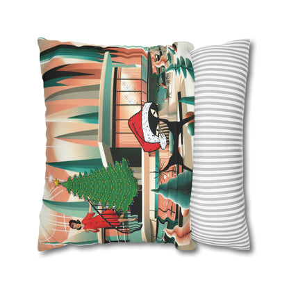 Kate McEnroe New York Atomic Cat Christmas Pillow Cover, Mid Century Modern Holiday AccentThrow Pillow Covers34000433377981699791