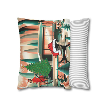 Kate McEnroe New York Atomic Cat Christmas Pillow Cover, Mid Century Modern Holiday AccentThrow Pillow Covers34000433377981699791