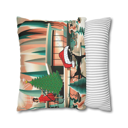Kate McEnroe New York Atomic Cat Christmas Pillow Cover, Mid Century Modern Holiday AccentThrow Pillow Covers34000433377981699791