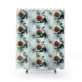 Kate McEnroe New York Atomic Cat Christmas Shower Curtain, Retro MCM Holiday Bathroom DecorShower Curtains23519753228174858594