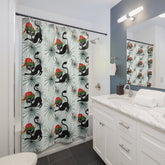 Kate McEnroe New York Atomic Cat Christmas Shower Curtain, Retro MCM Holiday Bathroom DecorShower Curtains23519753228174858594