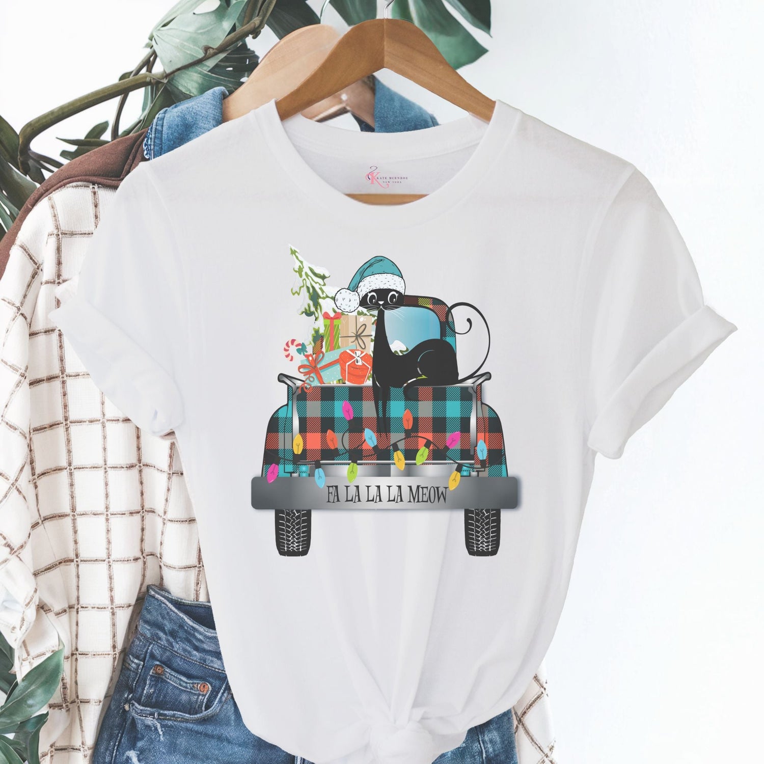 Kate McEnroe New York Atomic Cat Christmas Truck Retro Holiday T-ShirtT-Shirts22665436979310524942