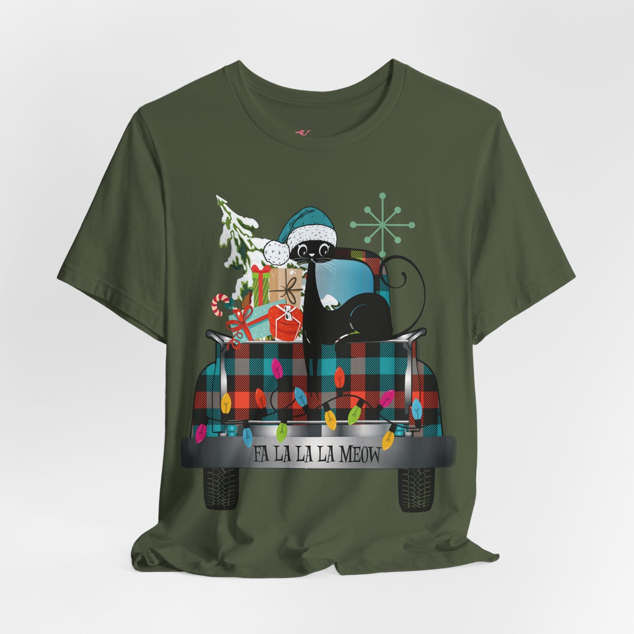 Kate McEnroe New York Atomic Cat Christmas Truck Retro Holiday T-ShirtT-Shirts22665436979310524942