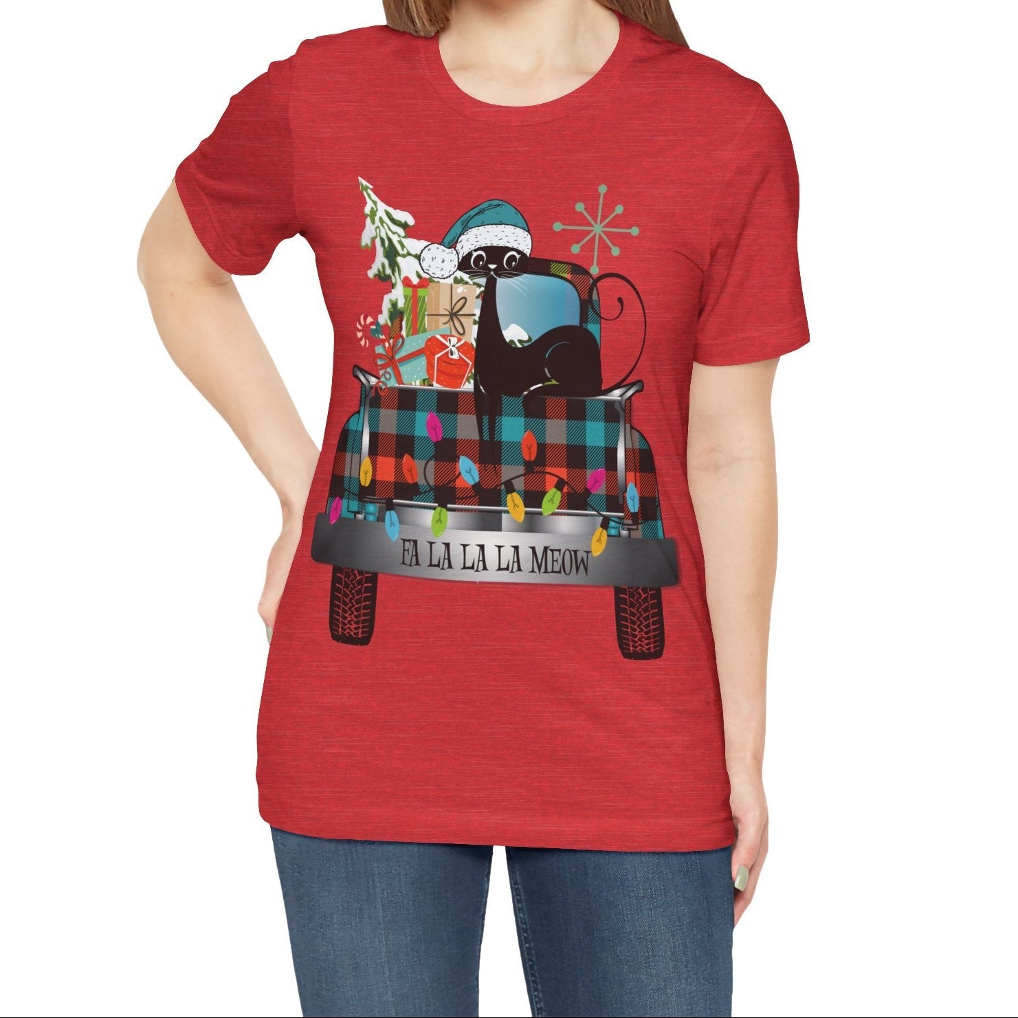 Kate McEnroe New York Atomic Cat Christmas Truck Retro Holiday T-ShirtT-Shirts36674739054038859613