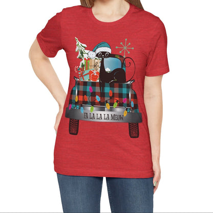 Kate McEnroe New York Atomic Cat Christmas Truck Retro Holiday T-ShirtT-Shirts36674739054038859613