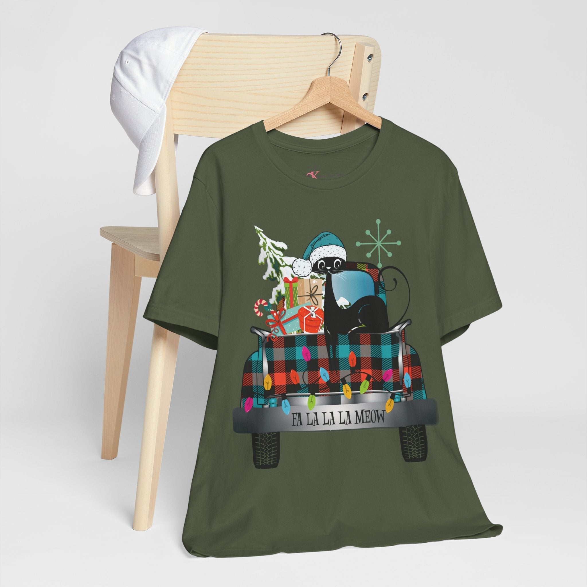 Kate McEnroe New York Atomic Cat Christmas Truck Retro Holiday T-ShirtT-Shirts36674739054038859613