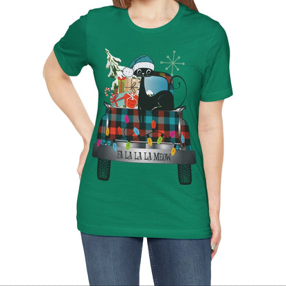 Kate McEnroe New York Atomic Cat Christmas Truck Retro Holiday T-ShirtT-Shirts36674739054038859613