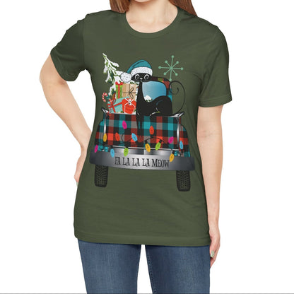 Kate McEnroe New York Atomic Cat Christmas Truck Retro Holiday T-ShirtT-Shirts36674739054038859613