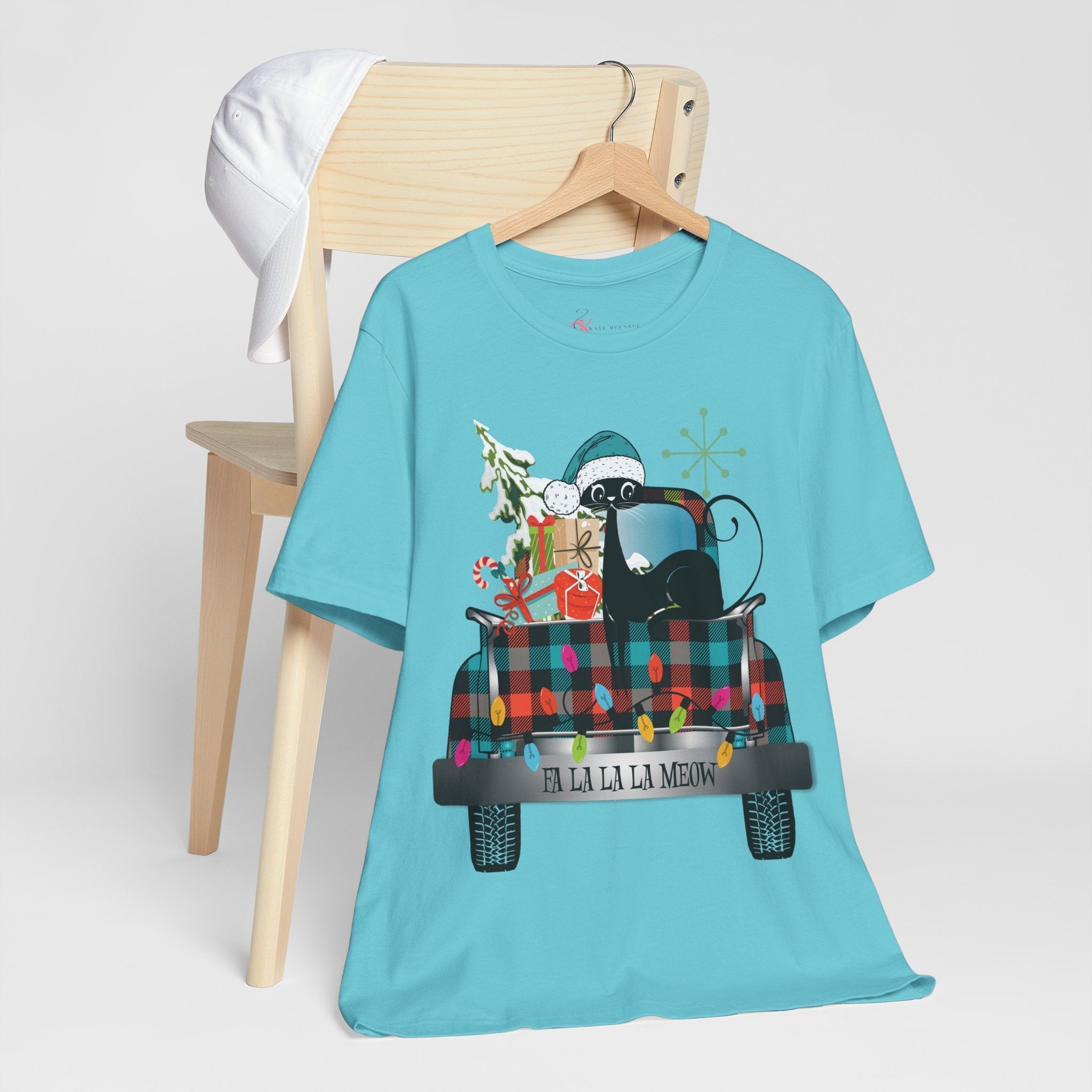 Kate McEnroe New York Atomic Cat Christmas Truck Retro Holiday T-ShirtT-Shirts36674739054038859613