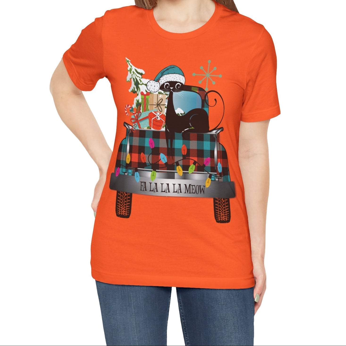 Kate McEnroe New York Atomic Cat Christmas Truck Retro Holiday T-ShirtT-Shirts36674739054038859613