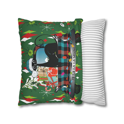 Kate McEnroe New York Atomic Cat Christmas Truck Retro Mid Century Modern Throw Pillow CoverThrow Pillow Covers28475820284630666808