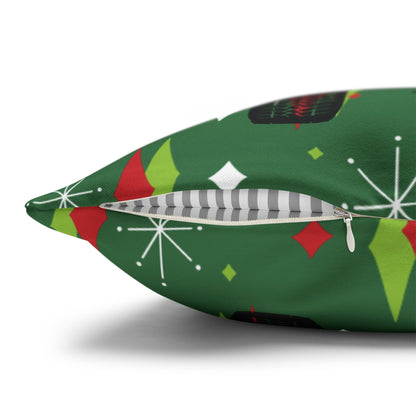 Kate McEnroe New York Atomic Cat Christmas Truck Retro Mid Century Modern Throw Pillow CoverThrow Pillow Covers28475820284630666808