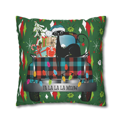Kate McEnroe New York Atomic Cat Christmas Truck Retro Mid Century Modern Throw Pillow CoverThrow Pillow Covers28475820284630666808