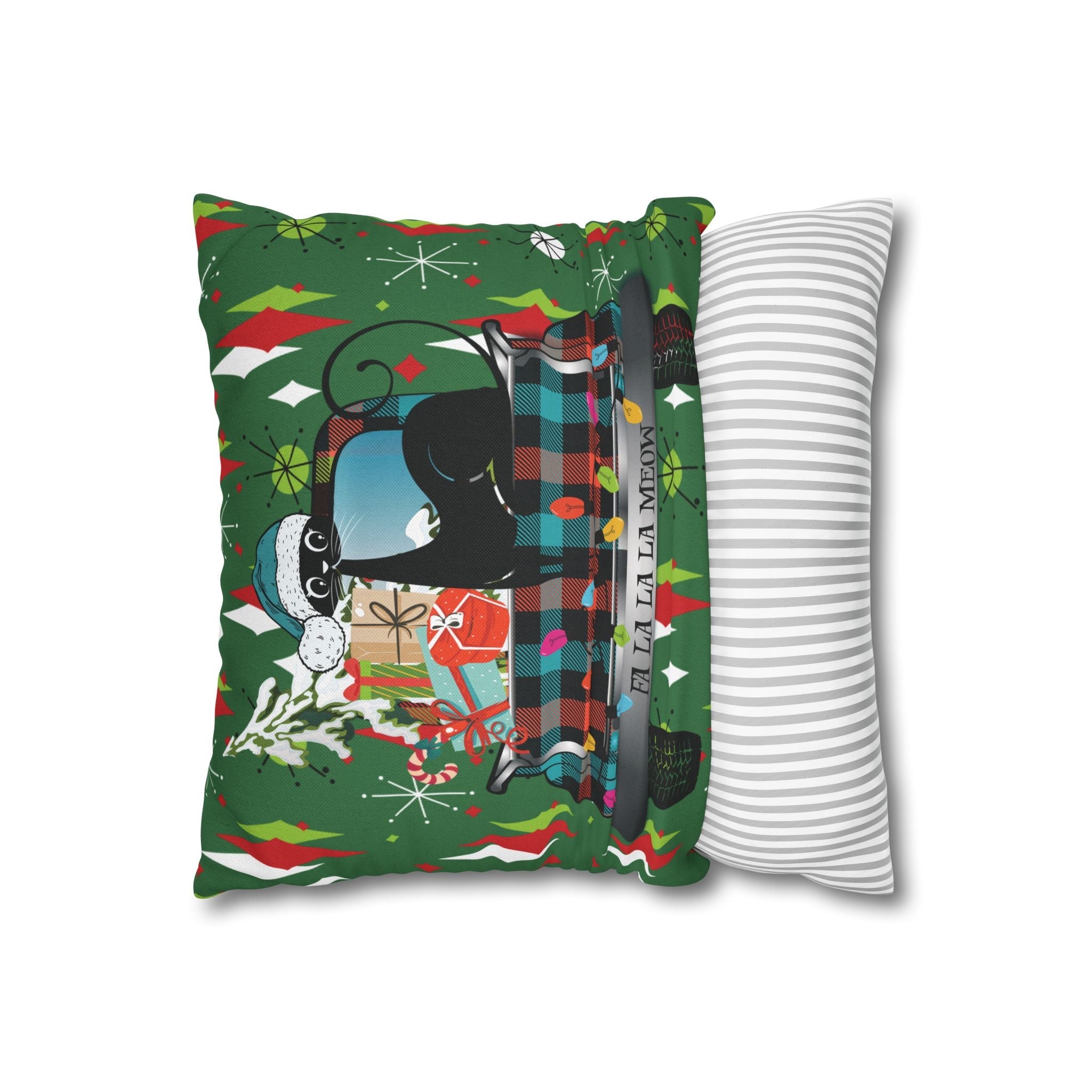 Kate McEnroe New York Atomic Cat Christmas Truck Retro Mid Century Modern Throw Pillow CoverThrow Pillow Covers28475820284630666808