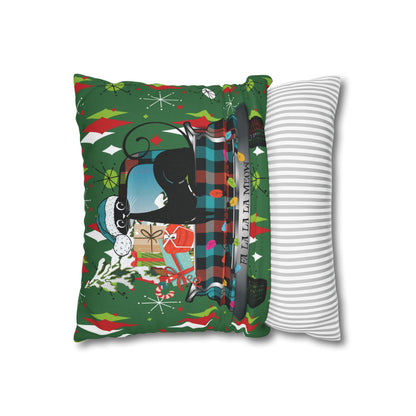 Kate McEnroe New York Atomic Cat Christmas Truck Retro Mid Century Modern Throw Pillow CoverThrow Pillow Covers28475820284630666808