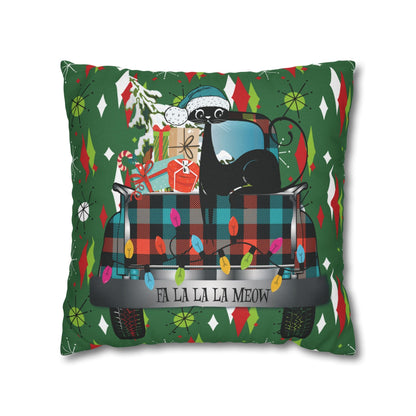 Kate McEnroe New York Atomic Cat Christmas Truck Retro Mid Century Modern Throw Pillow CoverThrow Pillow Covers28475820284630666808