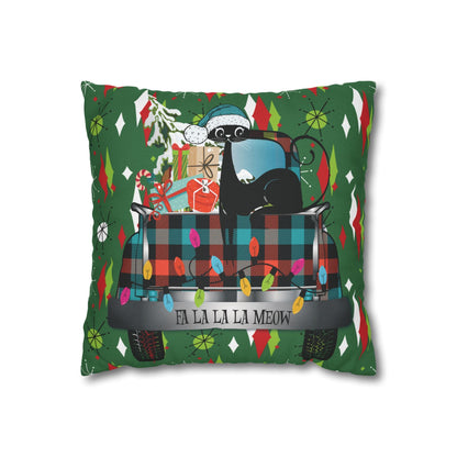 Kate McEnroe New York Atomic Cat Christmas Truck Retro Mid Century Modern Throw Pillow CoverThrow Pillow Covers44700209456682515832