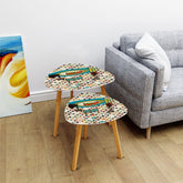 Kate McEnroe New York Atomic Cat Cocktail Lounge Danish Nesting Tables, Mid Century Modern Scandinavian Danish Side TablesNesting TablesggdJxa1Qak