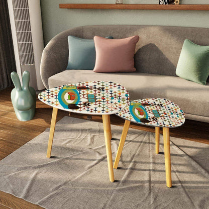 Kate McEnroe New York Atomic Cat Cocktail Lounge Danish Nesting Tables, Mid Century Modern Scandinavian Danish Side TablesNesting TablesggdJxa1Qak