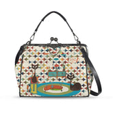 Kate McEnroe New York Atomic Cat Cocktail Lounge Kisslock Purse, Starburst Boomerang Vintage Kitsch HandbagCrossbody BagsD3187077