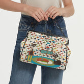 Kate McEnroe New York Atomic Cat Cocktail Lounge Kisslock Purse, Starburst Boomerang Vintage Kitsch HandbagCrossbody BagsD3187077