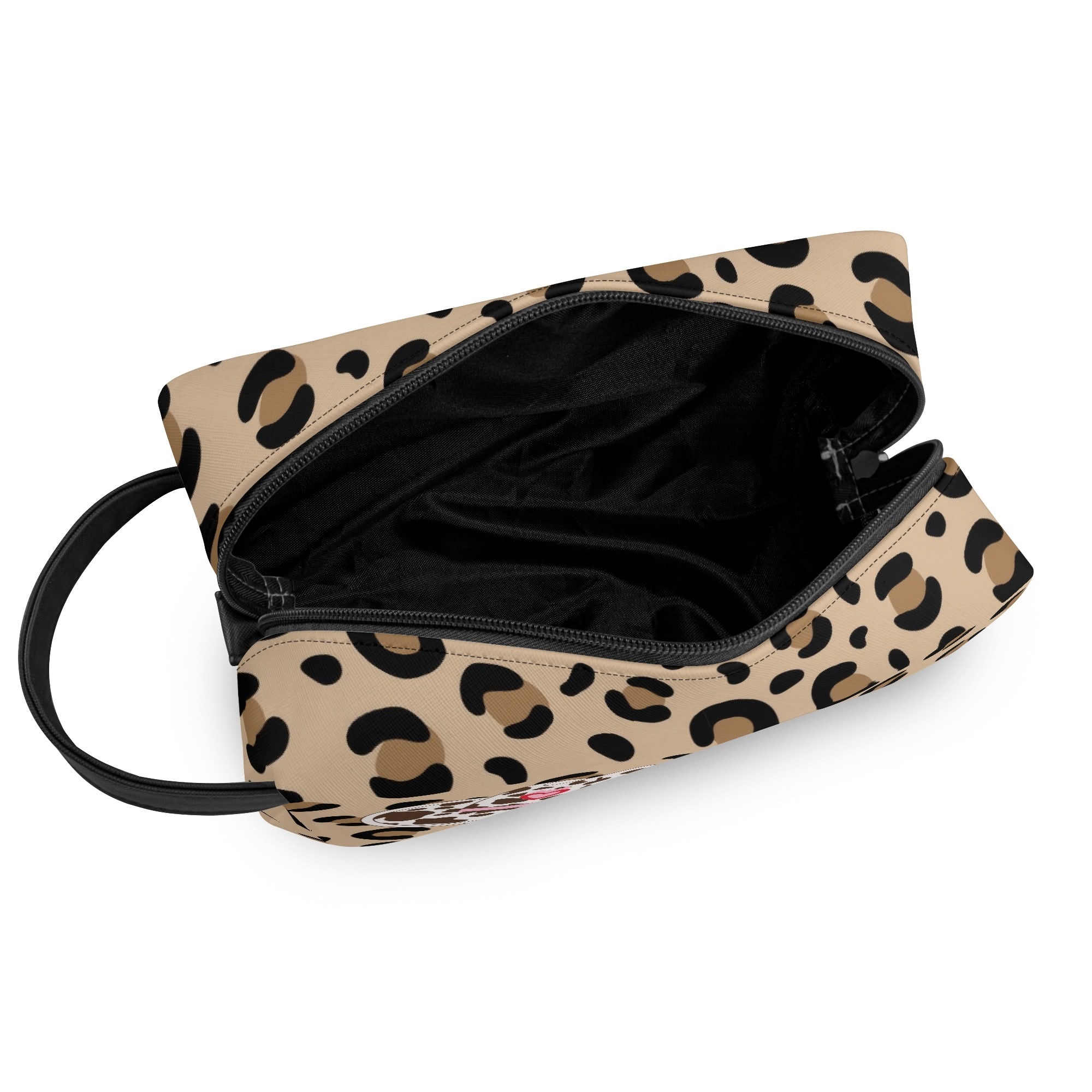 Kate McEnroe New York Atomic Cat Cowgirl Leopard Print Toiletry Bag, Retro Western Kitsch Dopp Kit, Mid Century Modern Travel OrganizerCosmetic &amp; Toiletry BagsW8MQZZOW - 2