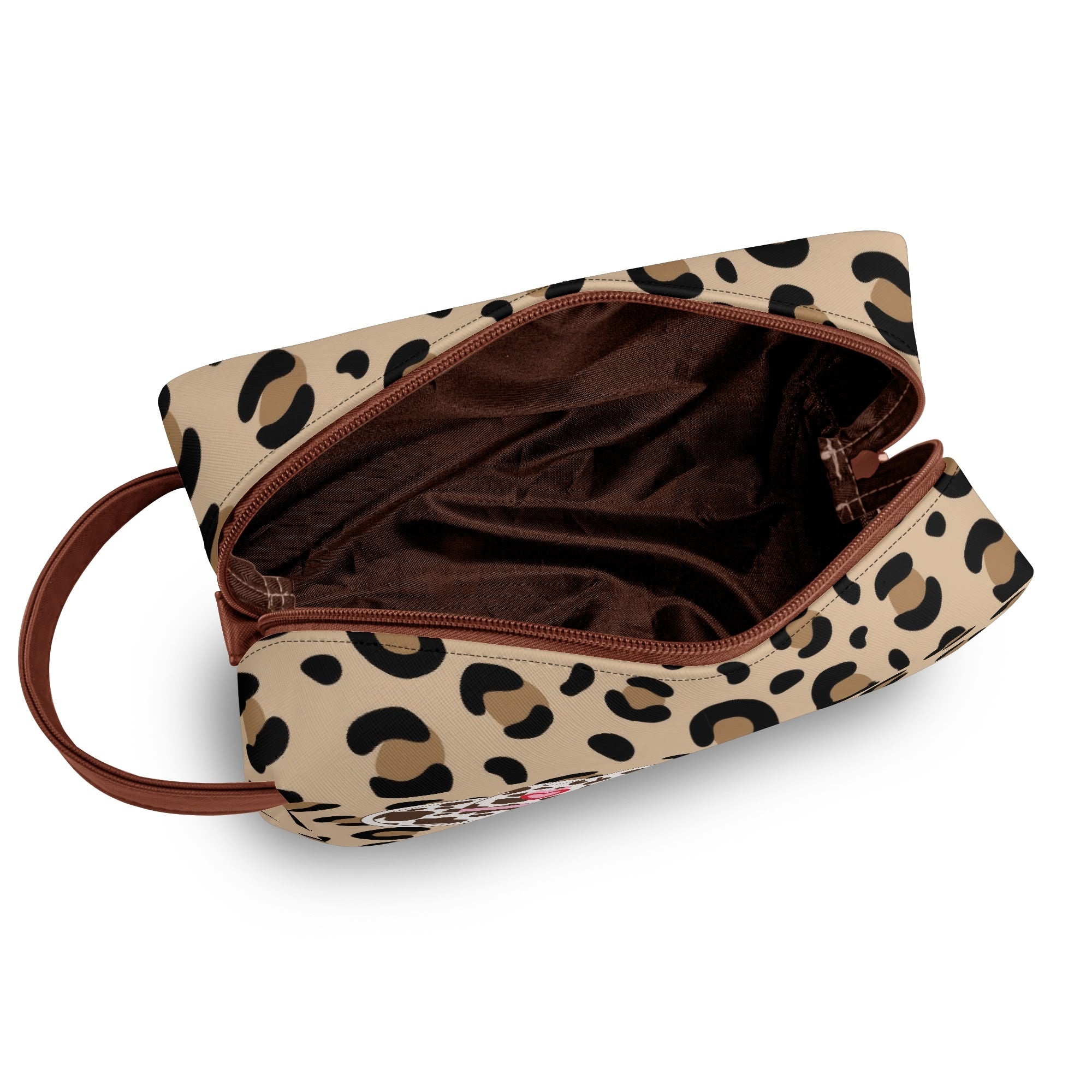 Kate McEnroe New York Atomic Cat Cowgirl Leopard Print Toiletry Bag, Retro Western Kitsch Dopp Kit, Mid Century Modern Travel OrganizerCosmetic &amp; Toiletry BagsW8MQZZOW - 1