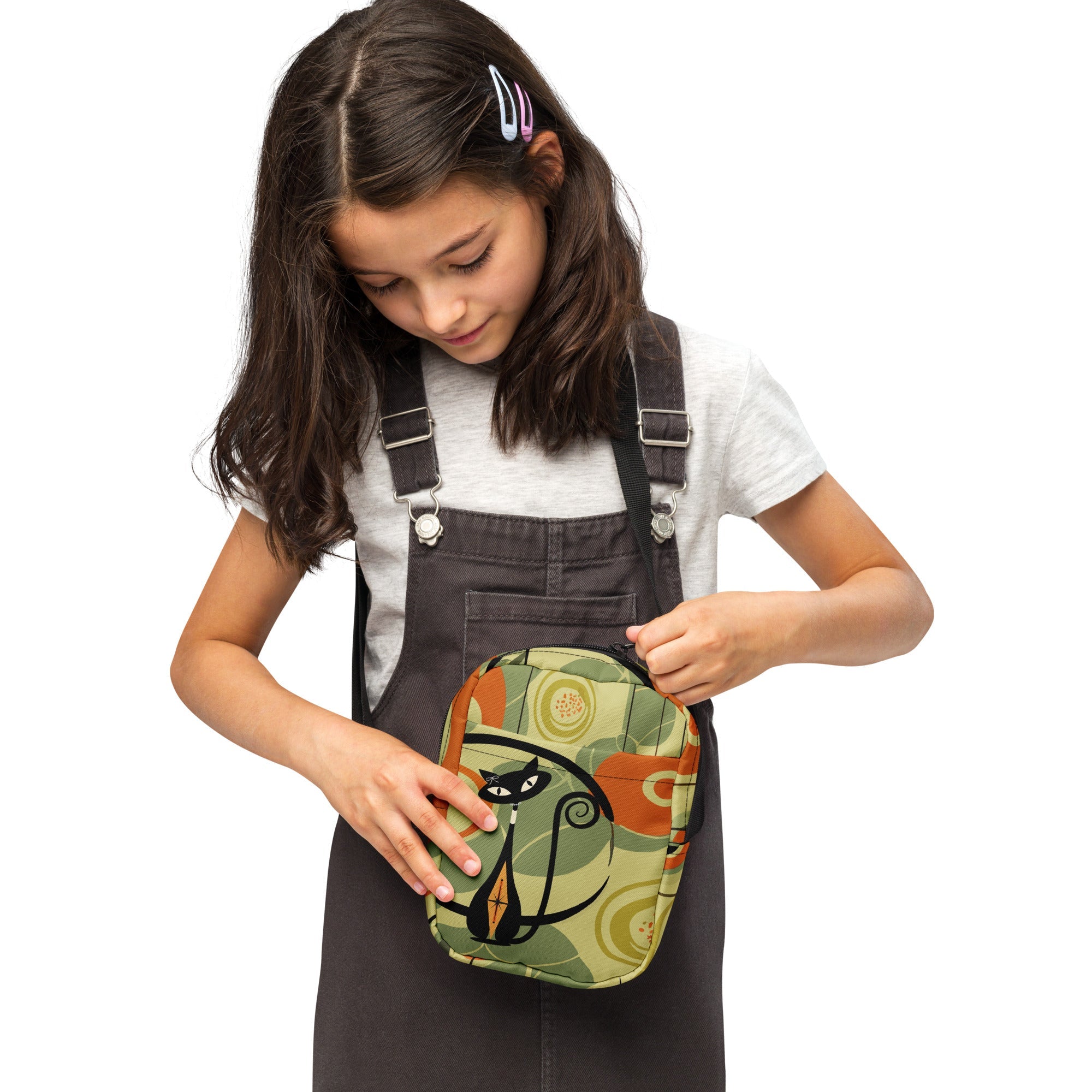 Kate McEnroe New York Atomic Cat Crossbody Bag, Retro Mid Century Modern Sling Bag for WomenCrossbody Bags2457938_19256