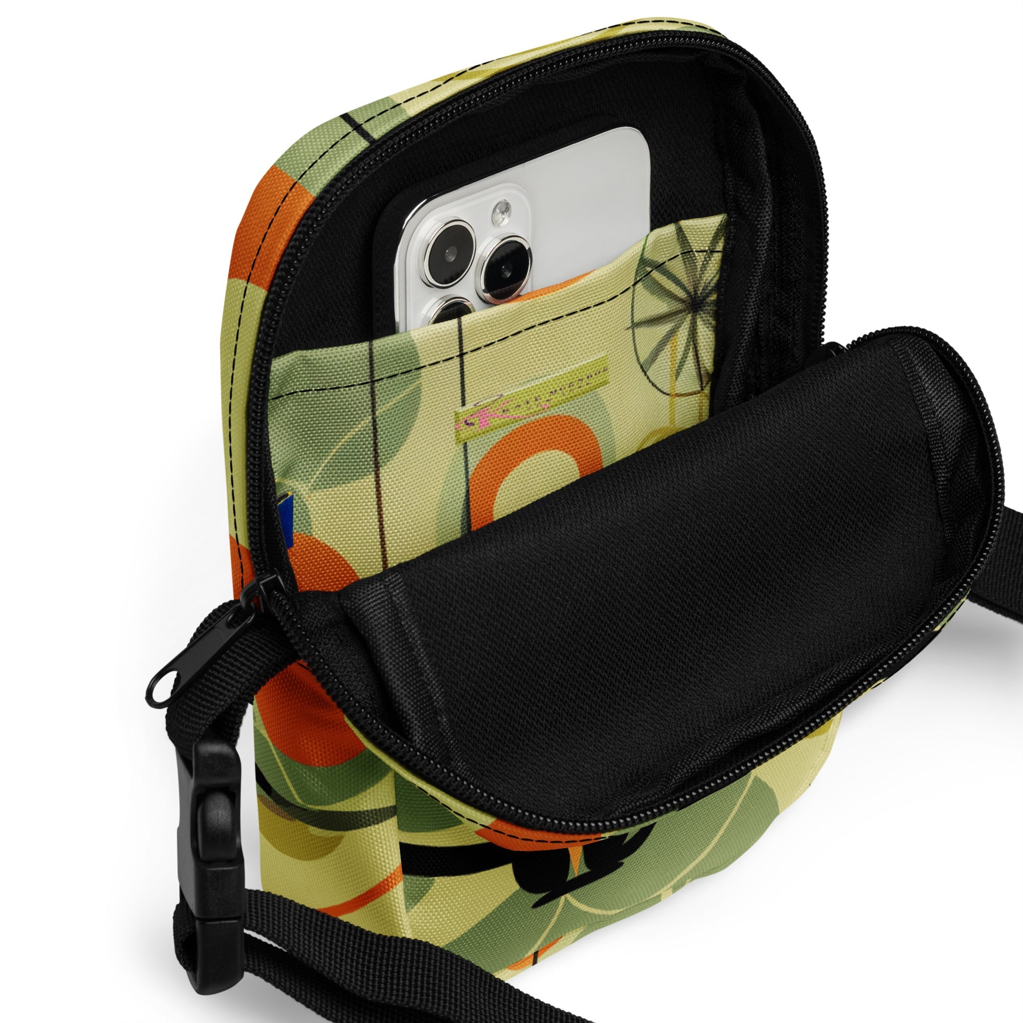 Kate McEnroe New York Atomic Cat Crossbody Bag, Retro Mid Century Modern Sling Bag for WomenCrossbody Bags2457938_19256