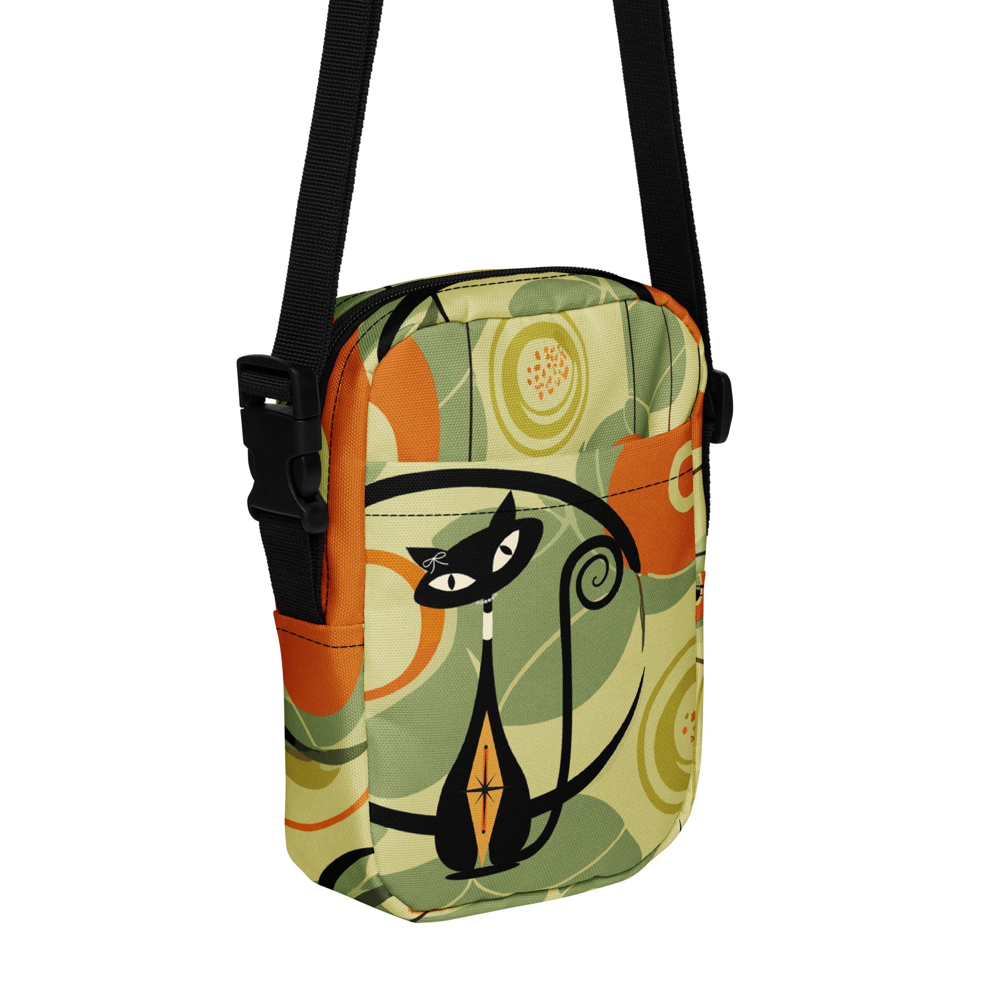 Kate McEnroe New York Atomic Cat Crossbody Bag, Retro Mid Century Modern Sling Bag for WomenCrossbody Bags2457938_19256