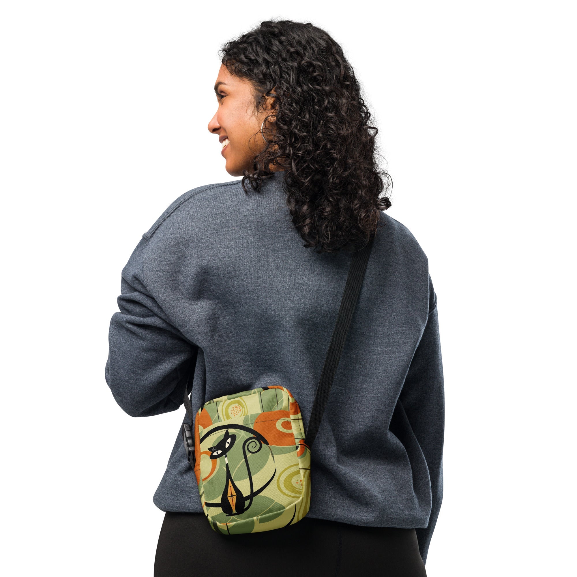 Kate McEnroe New York Atomic Cat Crossbody Bag, Retro Mid Century Modern Sling Bag for WomenCrossbody Bags2457938_19256