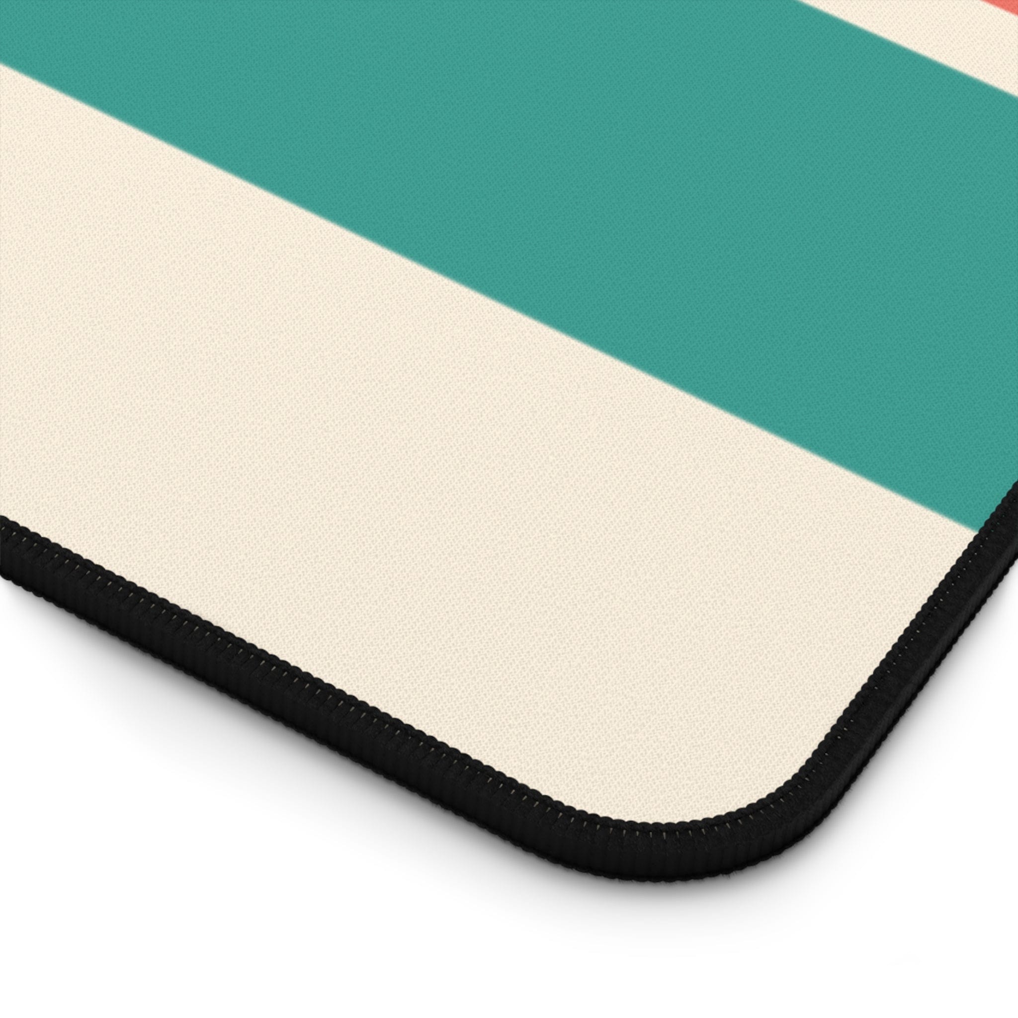 Kate McEnroe New York Atomic Cat Desk Mat, Mid Century Modern Office Accessory, MCM Teal, Coral Workspace DecorDesk Pads29794091373347944449