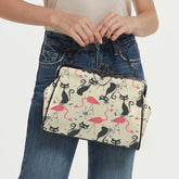 Kate McEnroe New York Atomic Cat Flamingo Kiss Lock Purse, Retro 1950s Mid Century HandbagCrossbody BagsD3275435