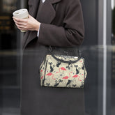 Kate McEnroe New York Atomic Cat Flamingo Kiss Lock Purse, Retro 1950s Mid Century HandbagCrossbody BagsD3275435