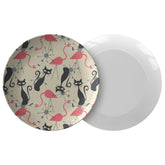 Kate McEnroe New York Atomic Cat, Flamingo Mid Century Modern Dinner Plates, Retro Whimsy MCM Starburst Cream, Pink, Gray DishesPlates9820SINGLE