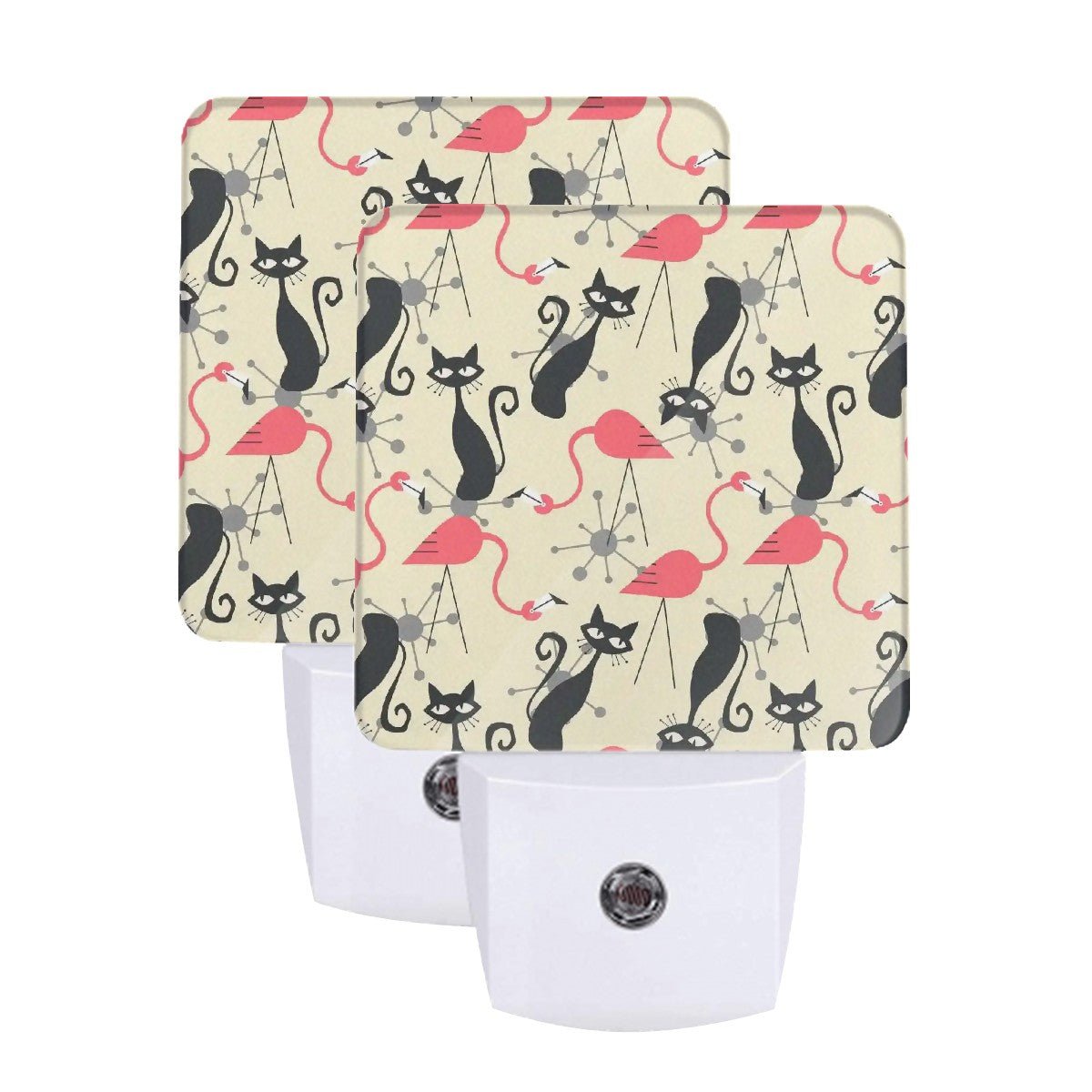 Kate McEnroe New York Atomic Cat Flamingo Night Light Set, Retro Mid Century Modern VibeNight Lights9TUrKjxT8T