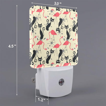 Kate McEnroe New York Atomic Cat Flamingo Night Light Set, Retro Mid Century Modern VibeNight Lights9TUrKjxT8T
