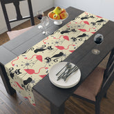 Kate McEnroe New York Atomic Cat, Flamingo Table Runner, Mid Century Modern Starburst Table Linen, 1950s MCM Cotton, Poly Dining DecorTable Runners32589077871627103530